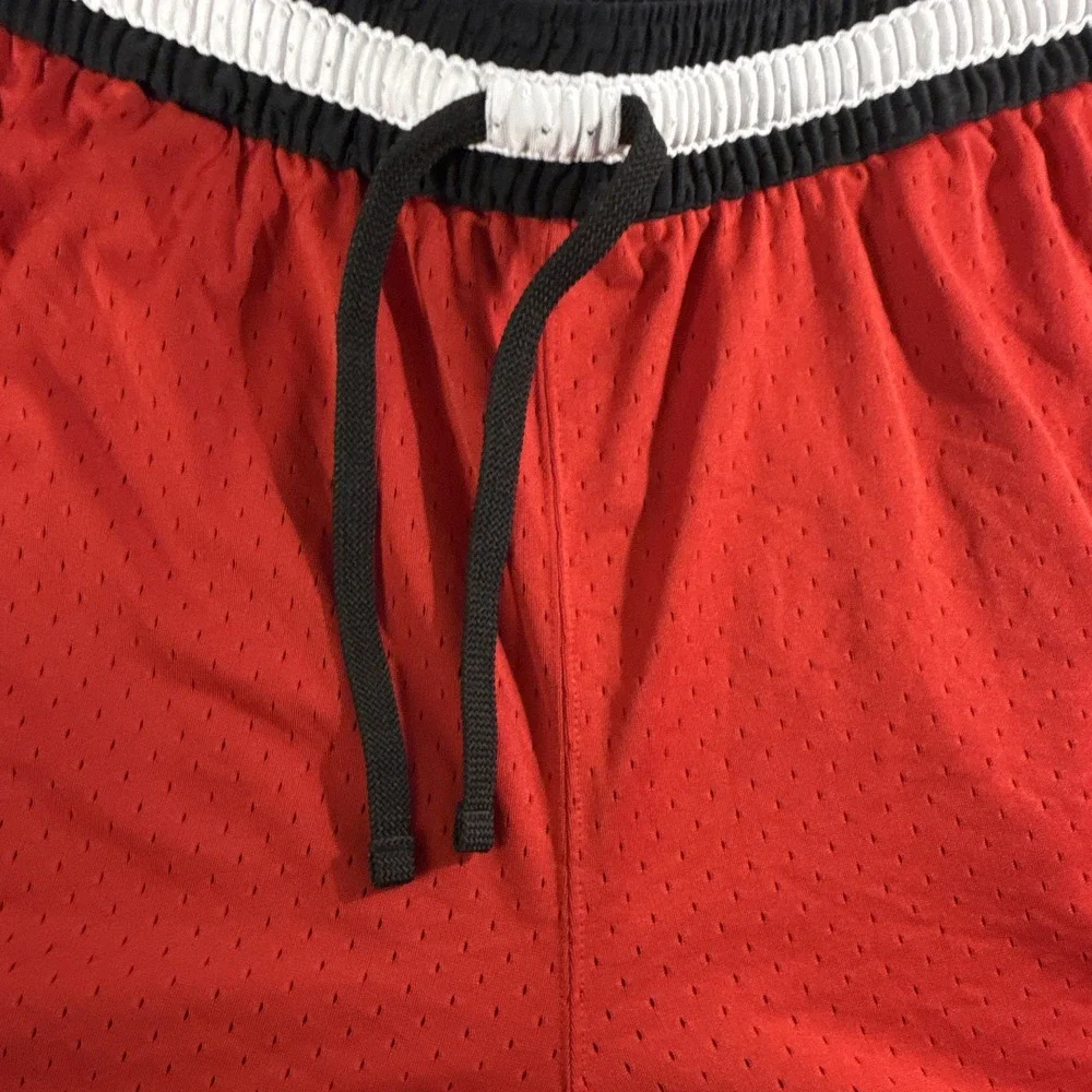 Jordan Dri-FIT Mens 3XL Red Black White Mesh Basketball Shorts Drawstring